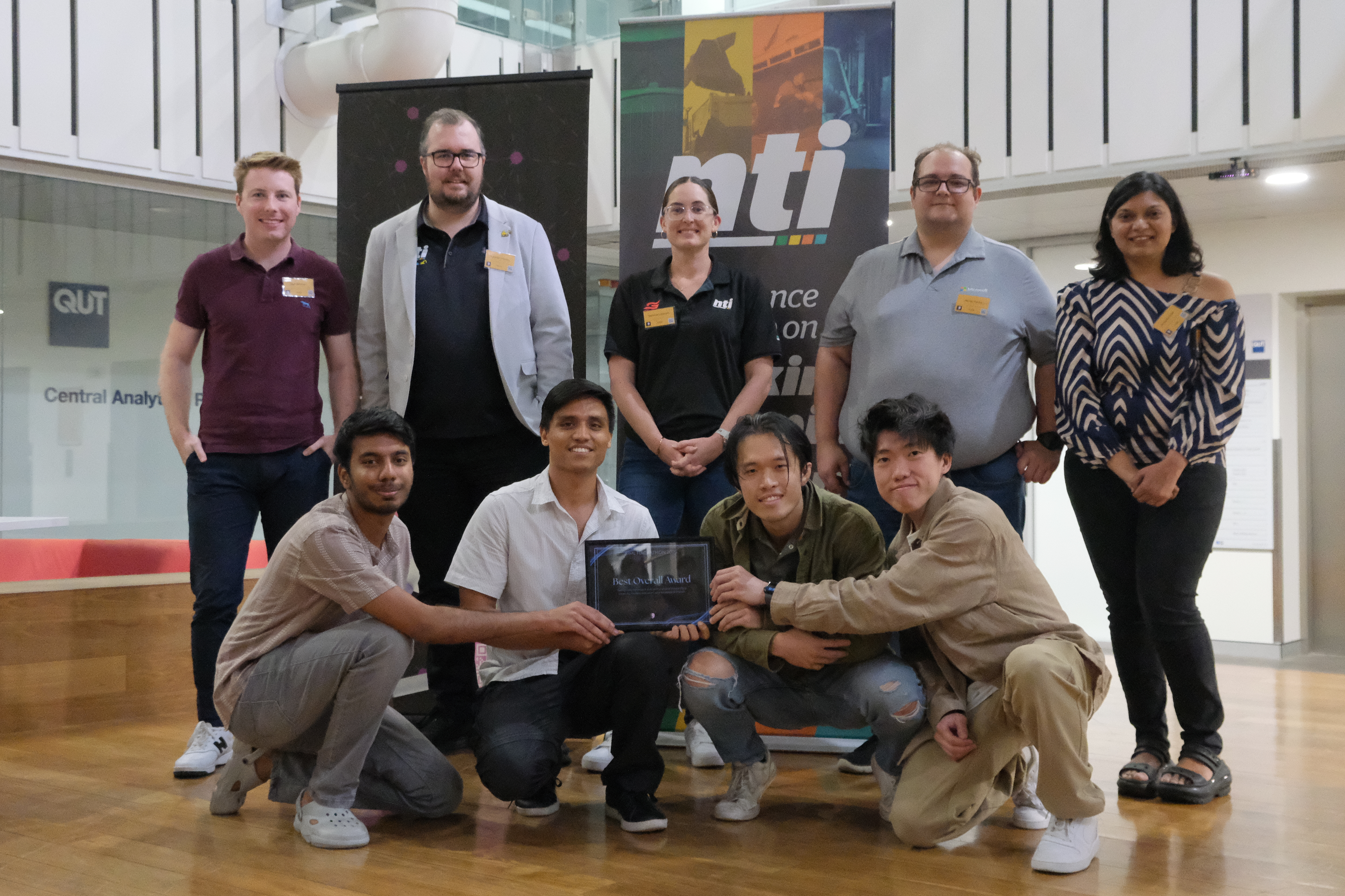AIML Hackathon team with organisers after receiving recognition