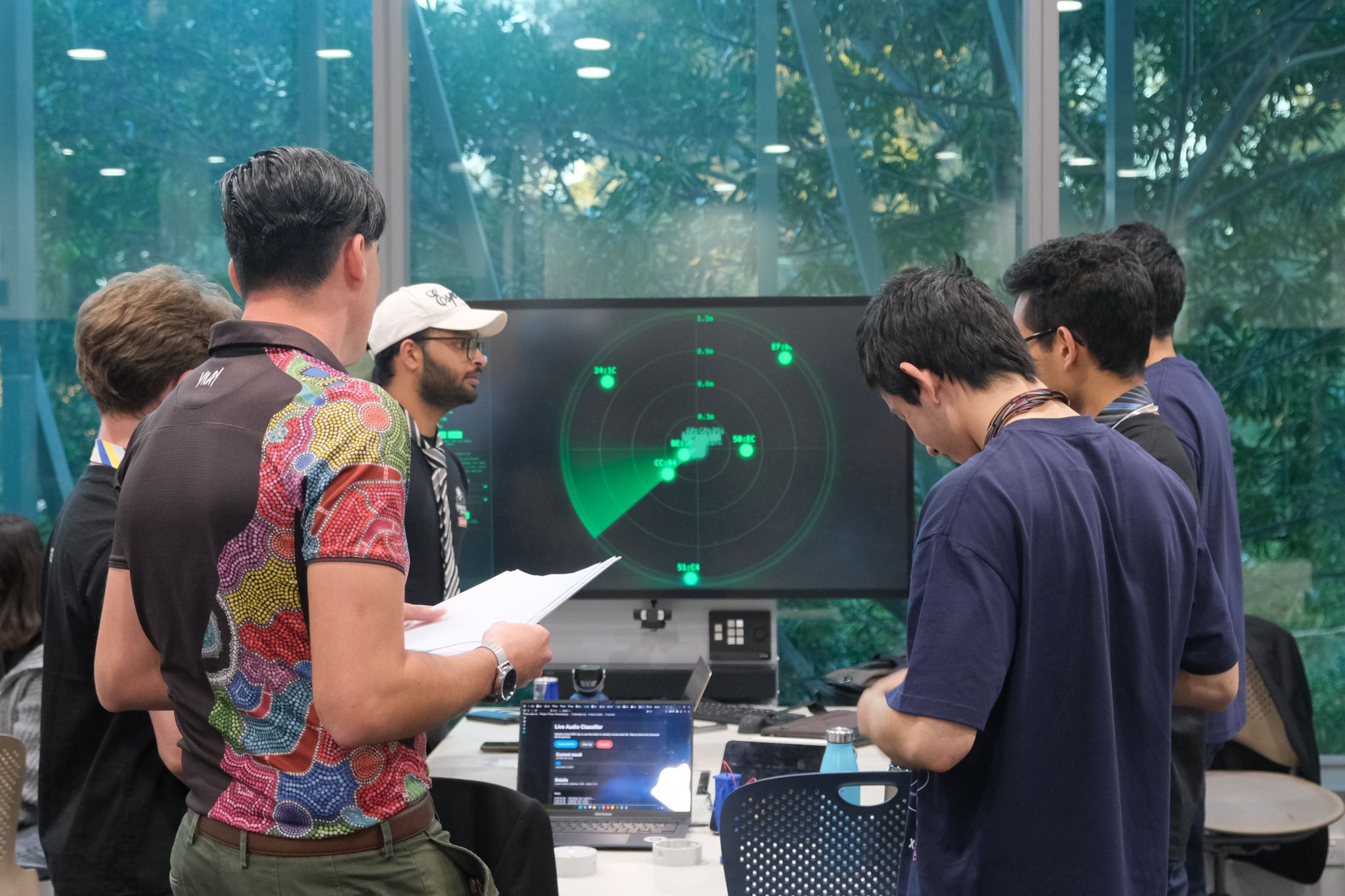 Brains and Bots team presenting their prototype